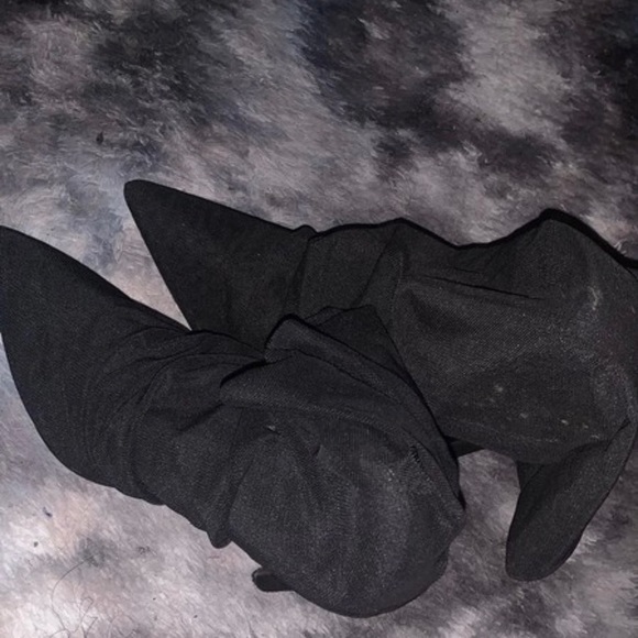 Black Mesh Ruched High Heel Sock Missguided - Picture 2 of 4